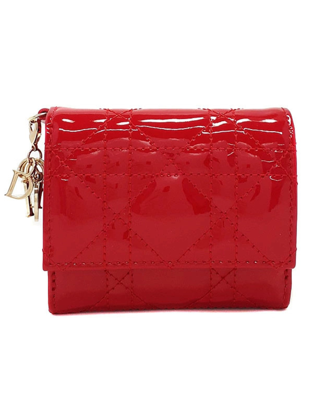 Christian Dior Lady Lotus Wallet Tri fold Short